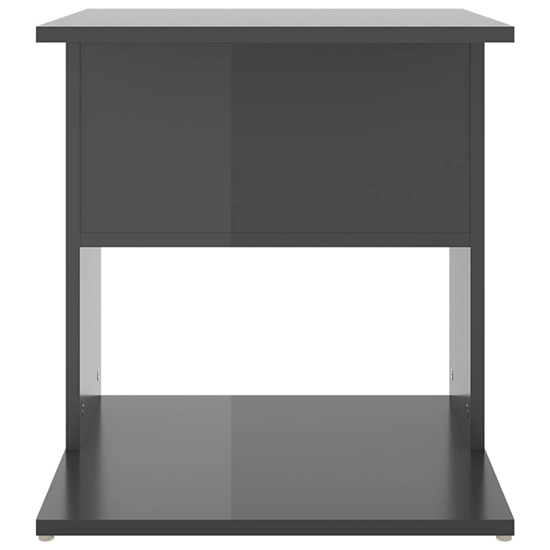 Kaori High Gloss Side Table With Shelves In Grey Furniture in Fashion