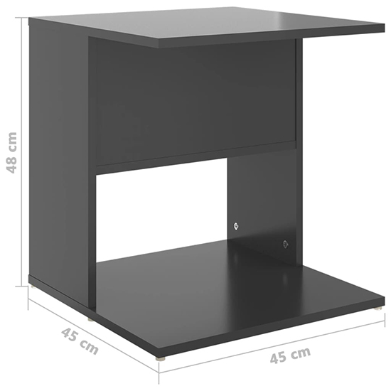 Kaori High Gloss Side Table With Shelves In Grey_5
