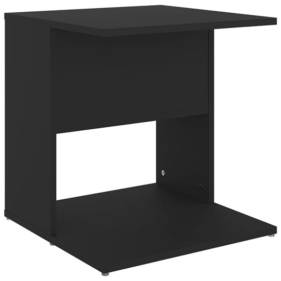 Kaori Wooden Side Table With Shelves In Black_2