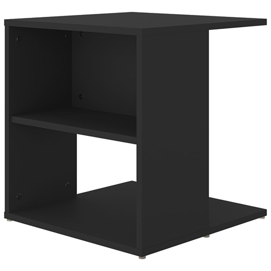 Kaori Wooden Side Table With Shelves In Black_4