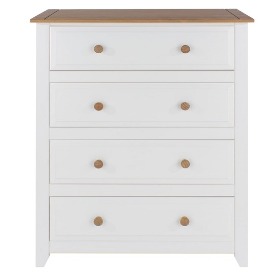Read more about Knowle tall chest of drawers in white and antique wax