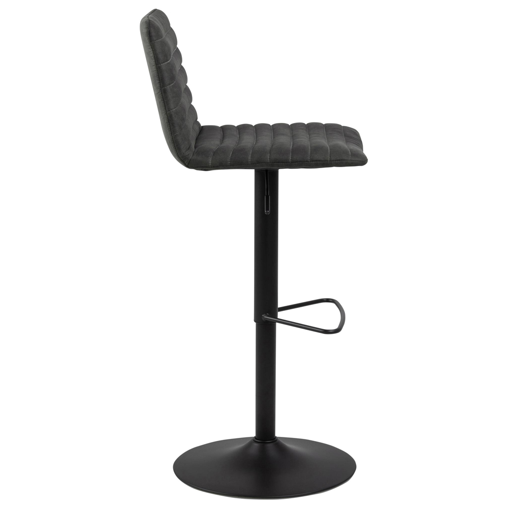 Kaprun Anthracite Fabric Bar Stools With Steel Base In Pair