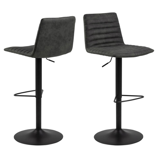 Product photograph of Kaprun Anthracite Preston Fabric Bar Stools In Pair from Furniture in Fashion