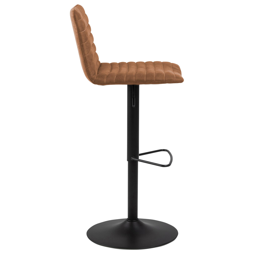 Kaprun Camel Fabric Bar Stools With Steel Base In Pair