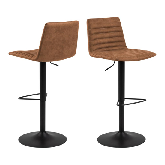 Kaprun Camel Preston Fabric Bar Stools In Pair