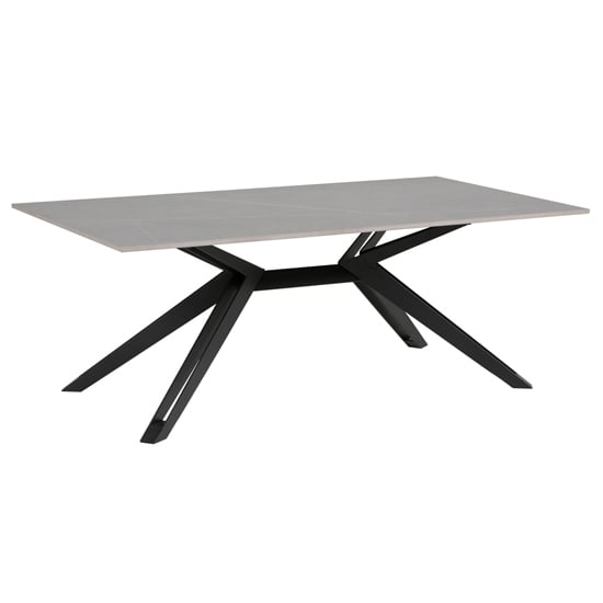 Product photograph of Kara Rectangular Stone Coffee Table With Black Metal Base from Furniture in Fashion