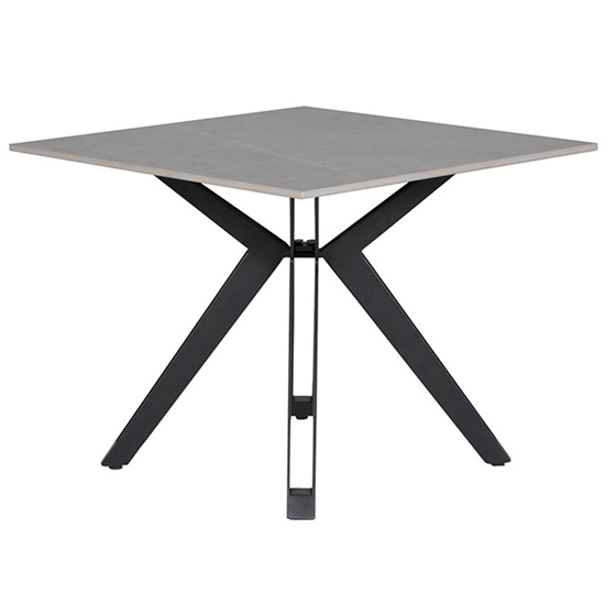 Read more about Kara square stone lamp table with black metal base