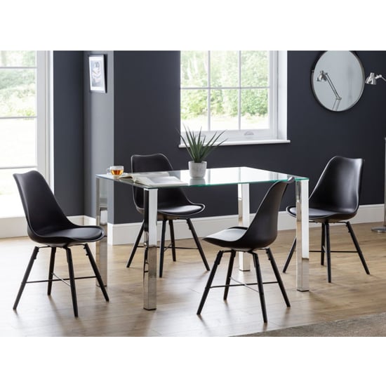 Kaili Dining Chair With Black Seat And Black Legs In Pair_3