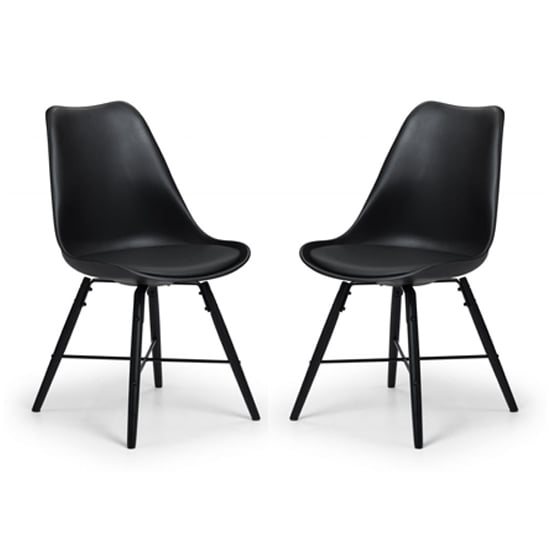 Kaili Dining Chair With Black Seat And Black Legs In Pair