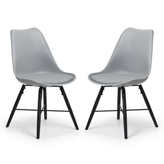 Product photograph of Kaili Dining Chair With Grey Seat And Black Legs In Pair from Furniture in Fashion