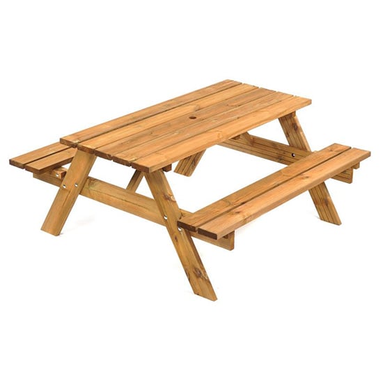 Product photograph of Karis Scandinavian Pine Picnic Table With 6 Seater Benches from Furniture in Fashion