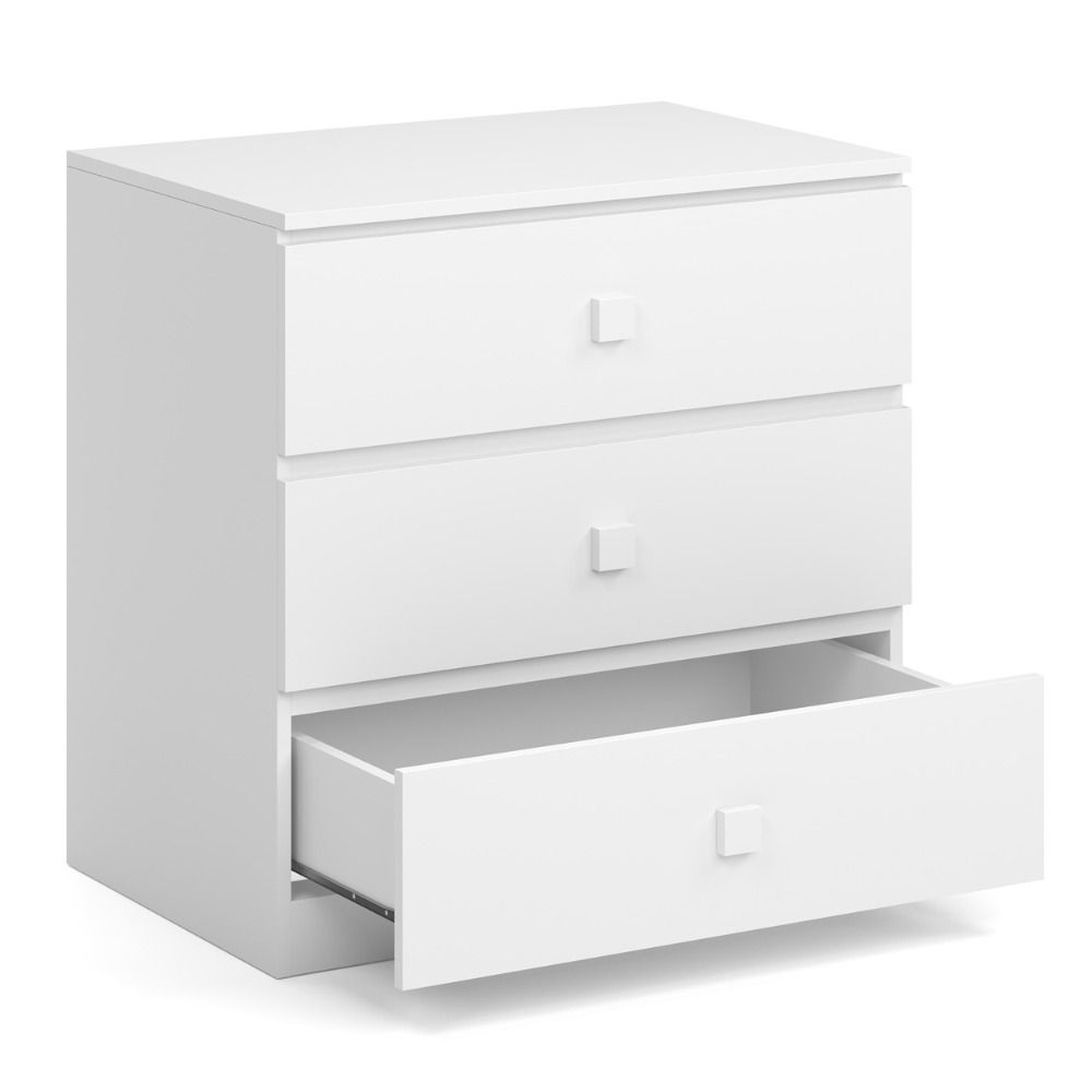Karlstad Wooden Chest Of 3 Drawers In White