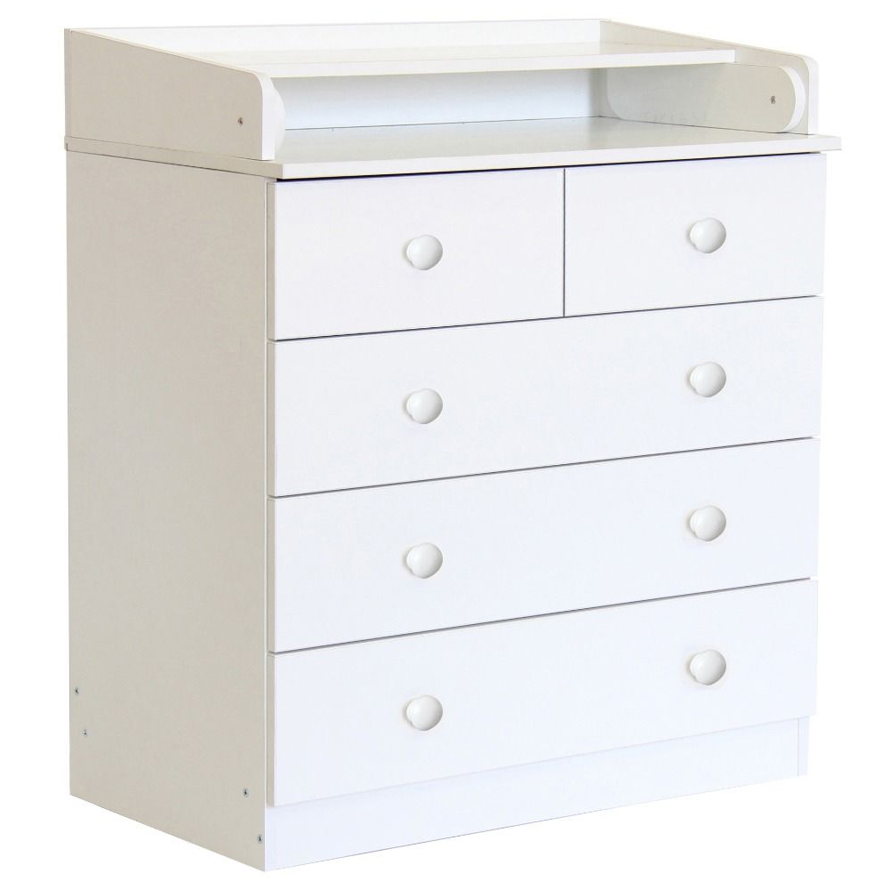 Karlstad Wooden Chest Of 5 Drawers In White