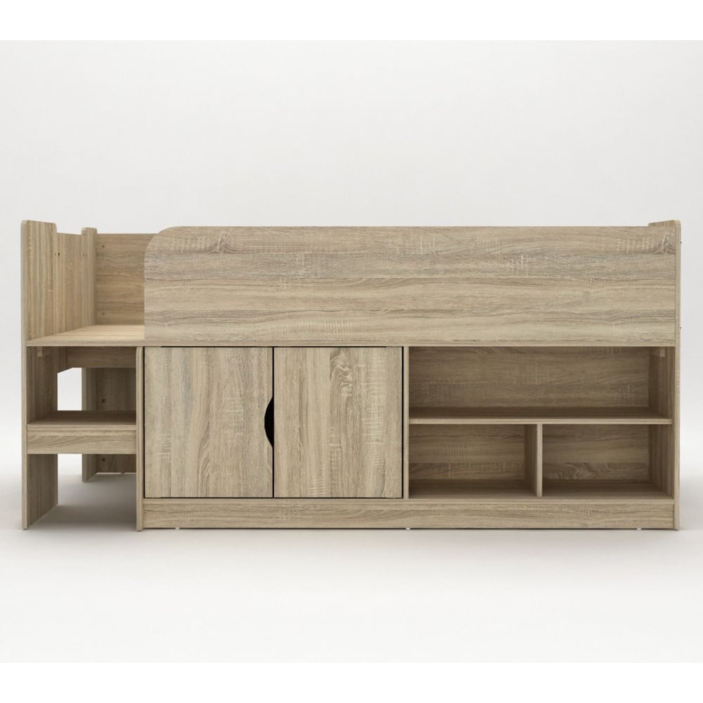 Karlstad Wooden Mid Sleeper With Cupboard In Oak