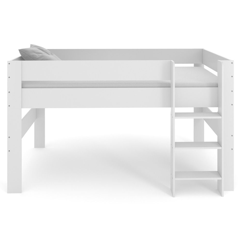Karlstad Wooden Mid Sleeper With Desk And 3 Drawers In White