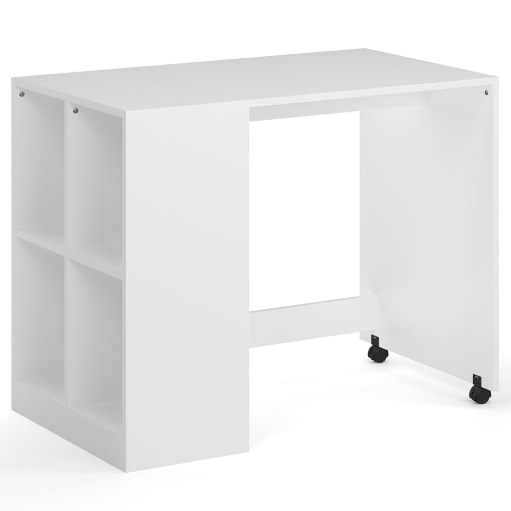 Karlstad Wooden Mid Sleeper With Desk And 3 Drawers In White