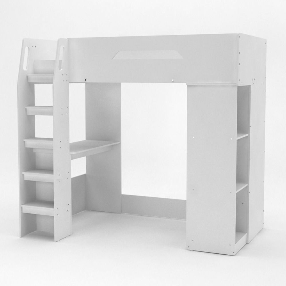 Karlstad Wooden Mid Sleeper With Storage In White