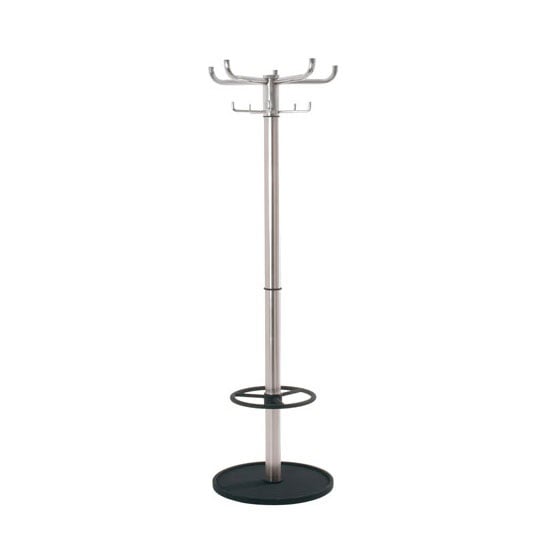 Contemporary Metal Hat And Coat Stand With Square Metal Base