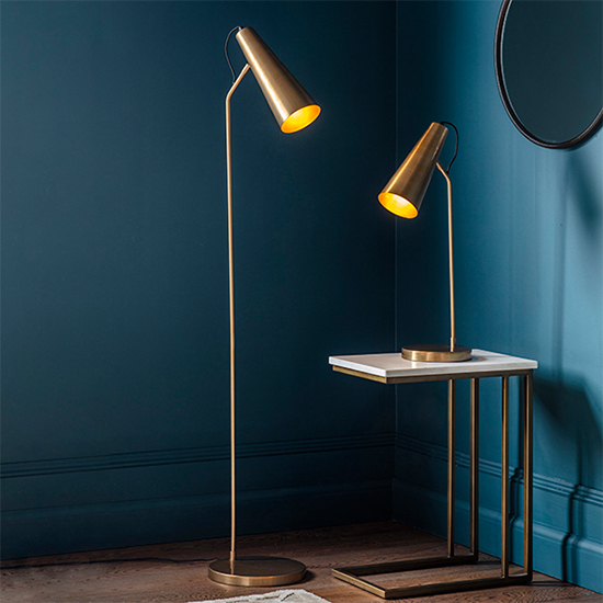 Karna Task Floor Lamp In Antique Brass And Gold Effect_2