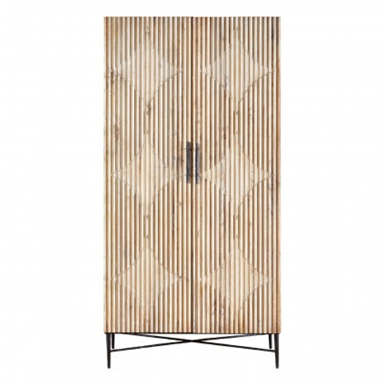 Karot Wooden 2 Doors Wardrobe In Light Grey_1