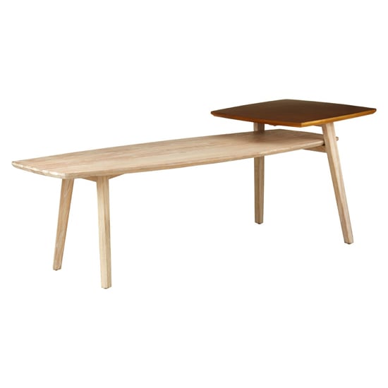 Product photograph of Karot Wooden Coffee Table In Gold And Light Grey from Furniture in Fashion