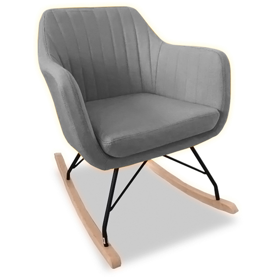 Product photograph of Kartell Fabric Rocking Chair In Light Grey from Furniture in Fashion