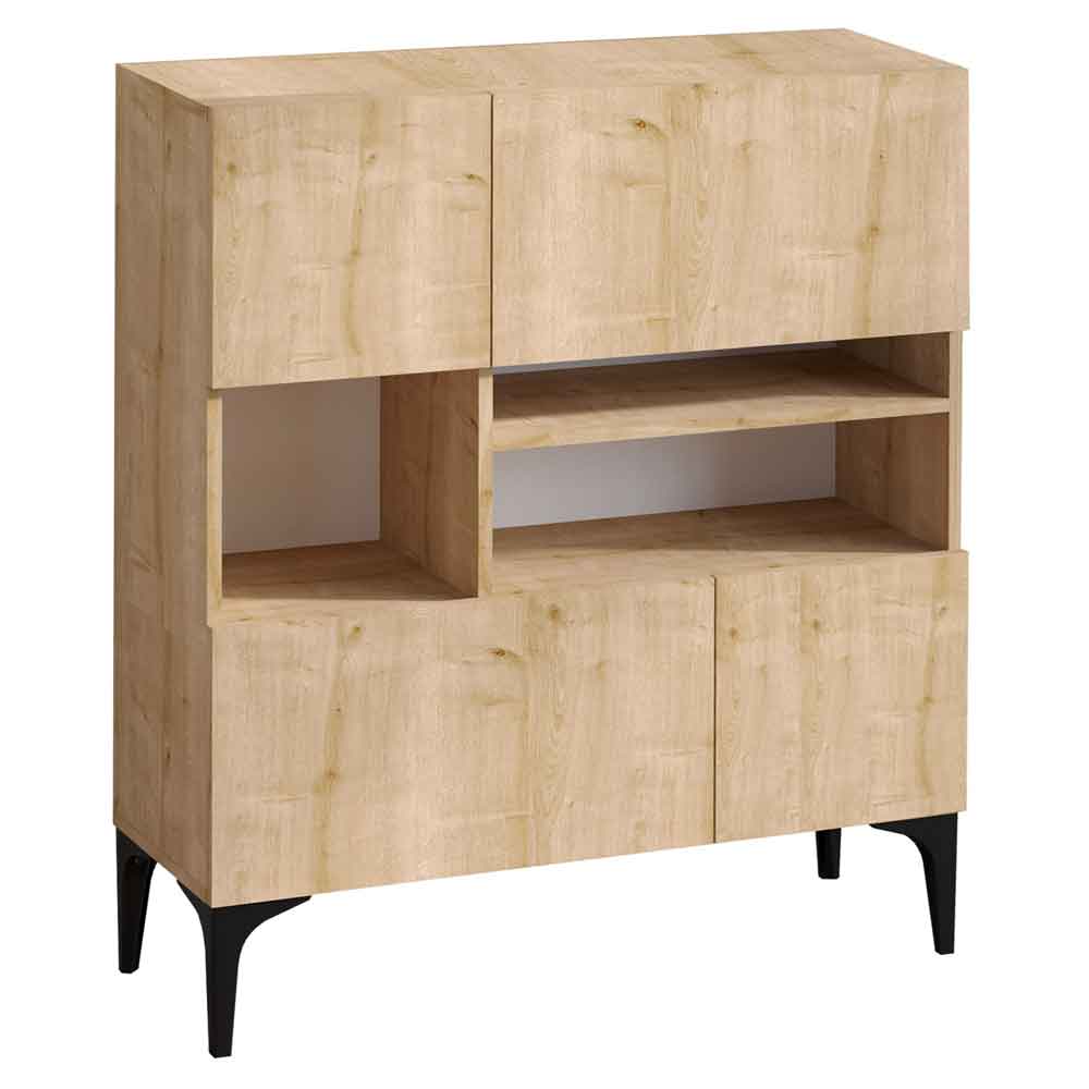 Karter Wooden Display Cabinet with 4 Doors in Sapphire Oak