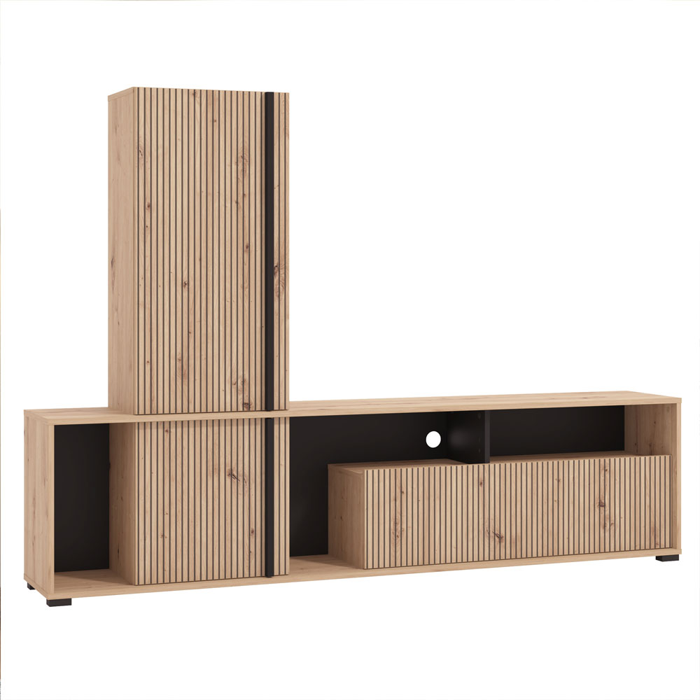 Karvo Wooden TV Stand with 3 Doors in Artisan Oak