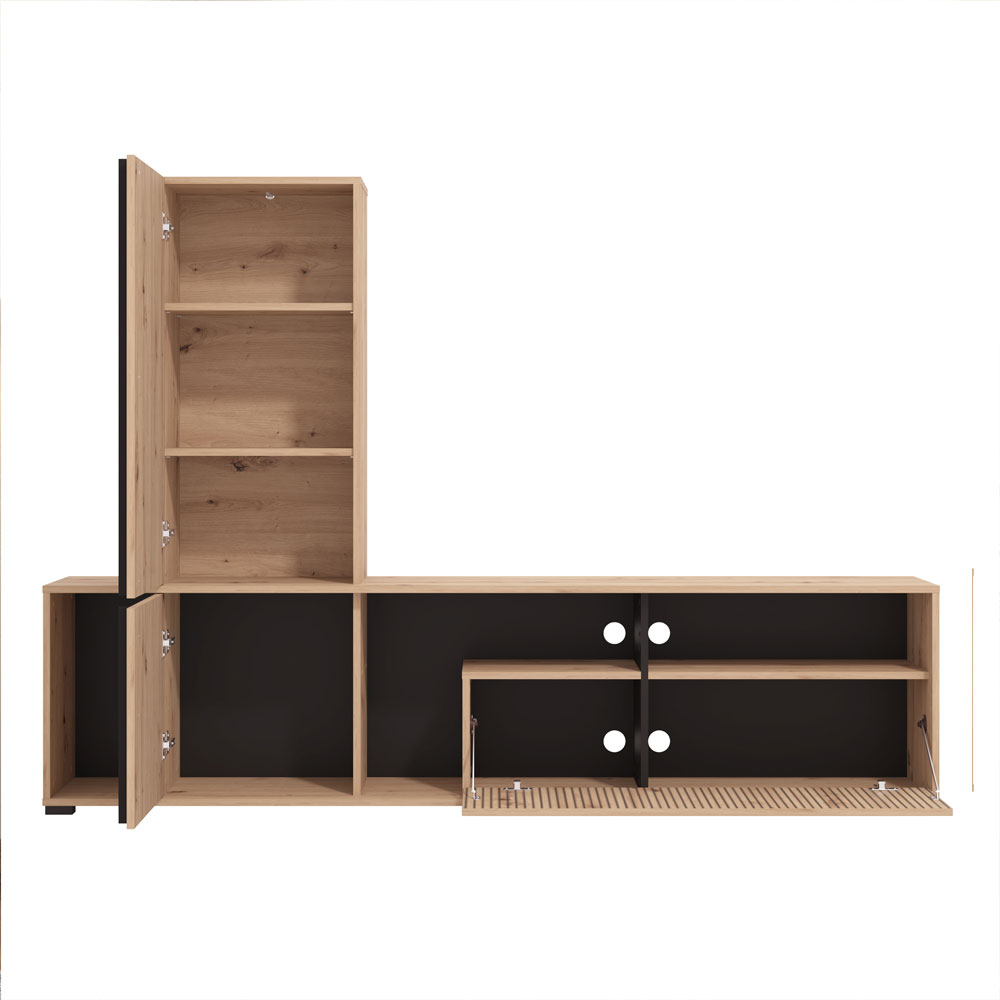 Karvo Wooden TV Stand with 3 Doors in Artisan Oak
