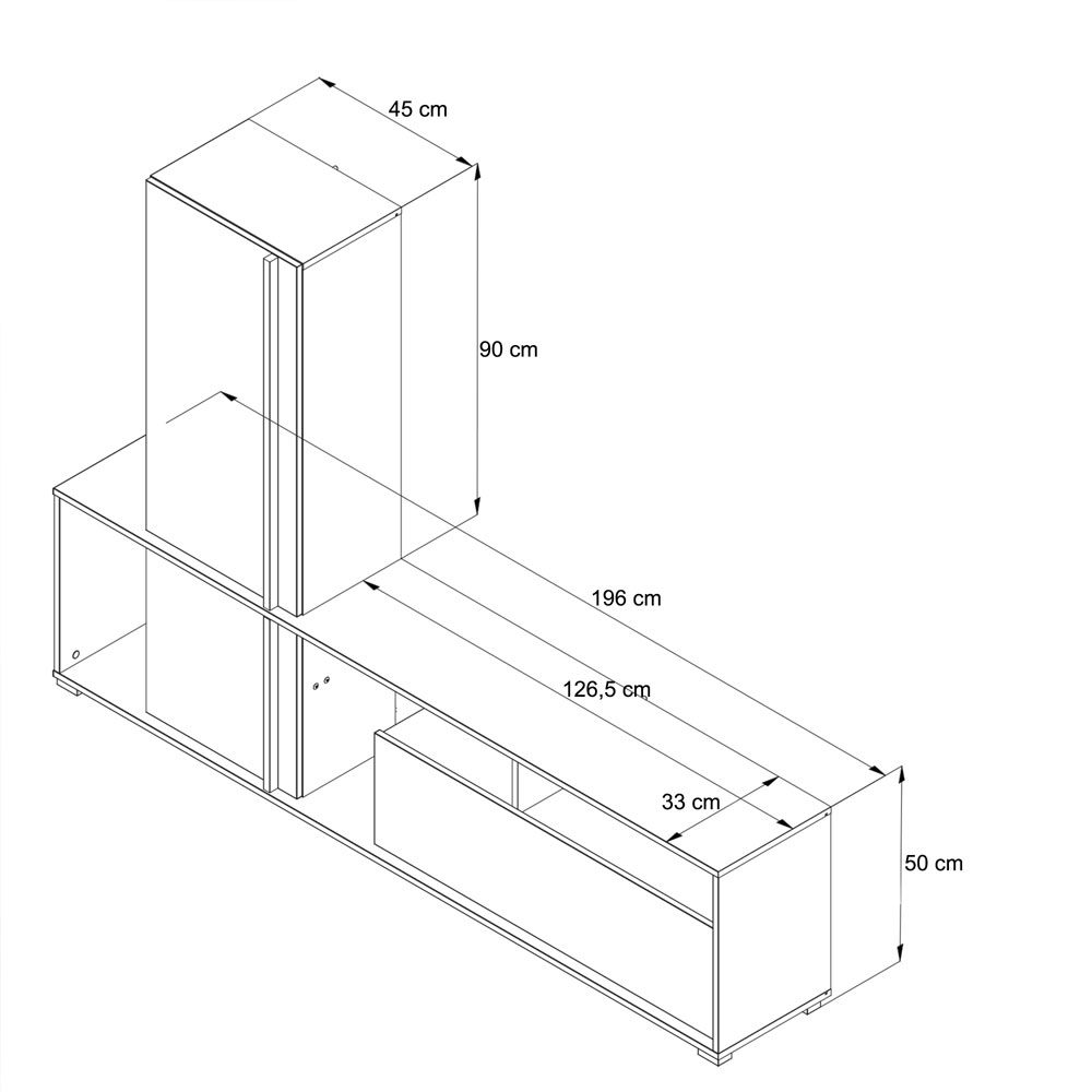 Karvo Wooden TV Stand with 3 Doors in Artisan Oak