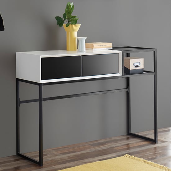 Kasan Wooden Console Table In Black And White Furniture in Fashion