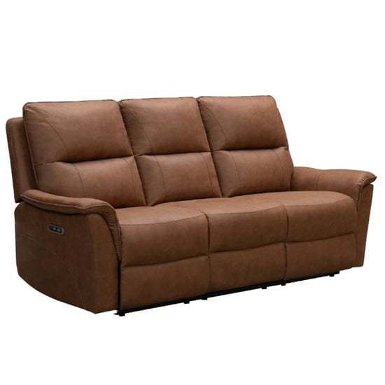 Kasen Fabric 3 Seater Sofa In Tan