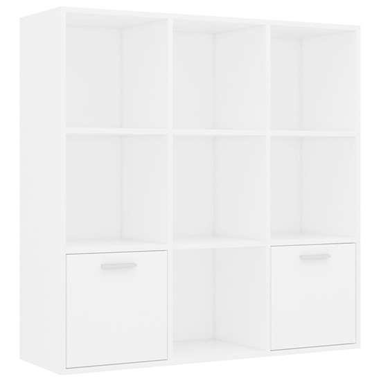 Kasen Wooden Bookcase With 2 Doors In White