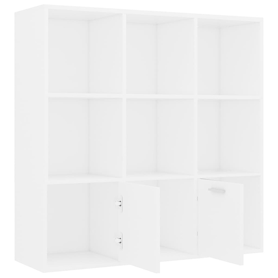 Kasen Wooden Bookcase With 2 Doors In White_4