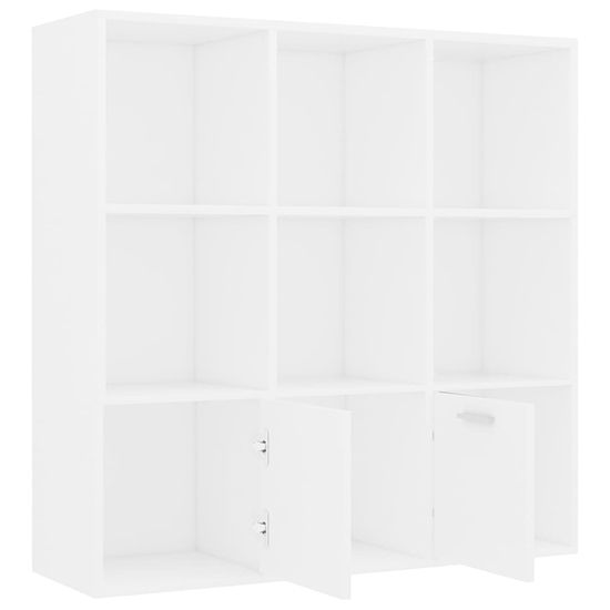 Kasen Wooden Bookcase With 2 Doors In White