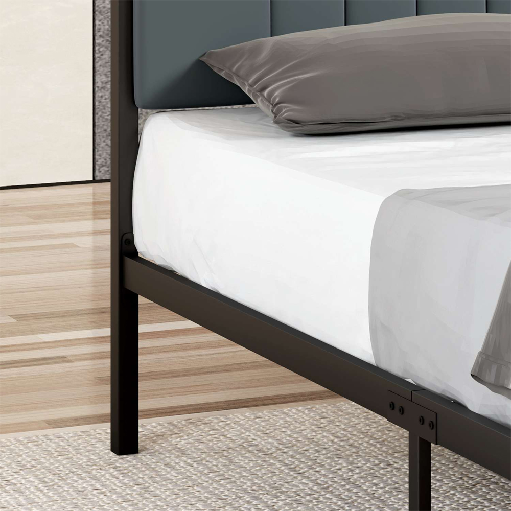 Kaseo Metal Double Bed in Anthracite