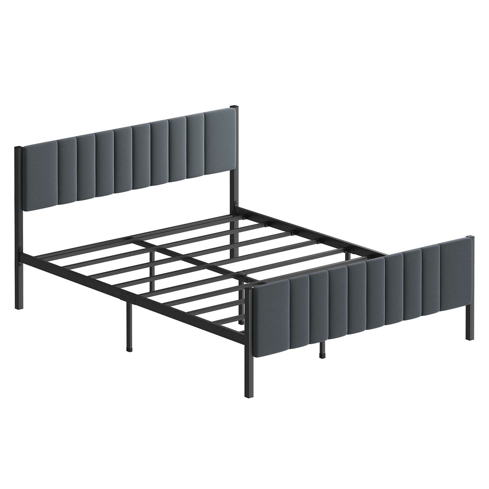 Kaseo Metal Double Bed in Anthracite