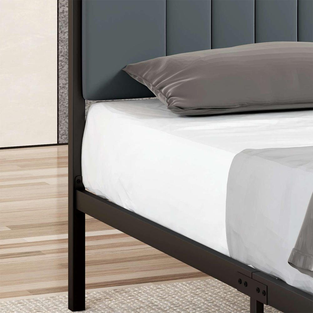 Kaseo Metal Single Bed in Anthracite