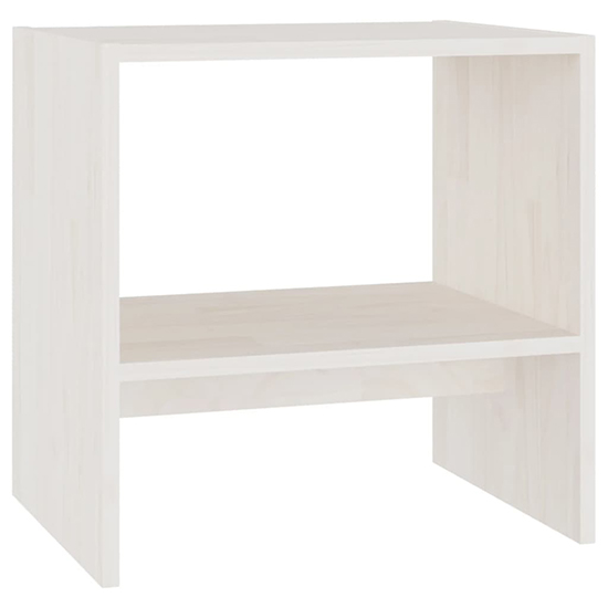 Kasia Pinewood Bedside Cabinet With Undershelf In White