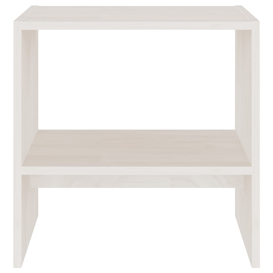Kasia Pinewood Bedside Cabinet With Undershelf In White