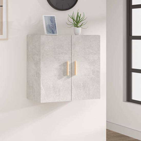 Read more about Kason wooden wall storage cabinet with 2 doors in concrete effect