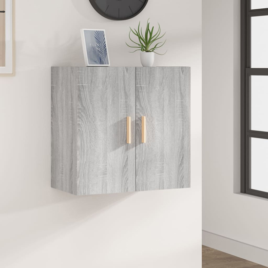Product photograph of Kason Wooden Wall Storage Cabinet With 2 Doors In Grey Sonoma Oak from Furniture in Fashion