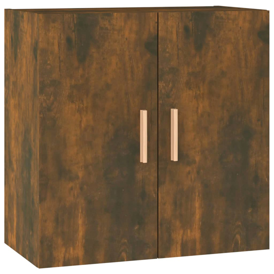 Kason Wooden Wall Storage Cabinet With 2 Doors In Smoked Oak