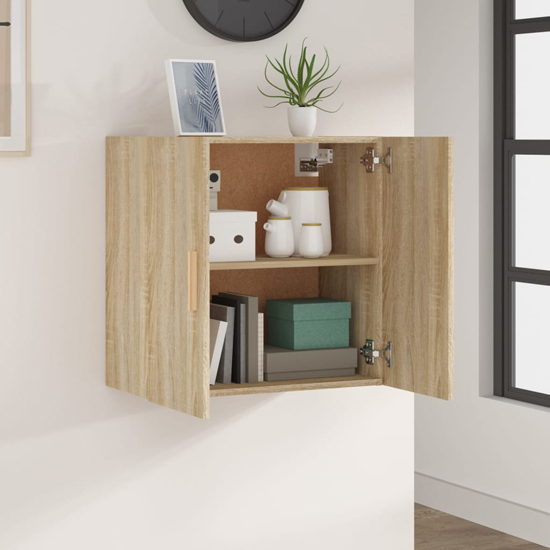 Kason Wooden Wall Storage Cabinet With 2 Doors In Sonoma Oak
