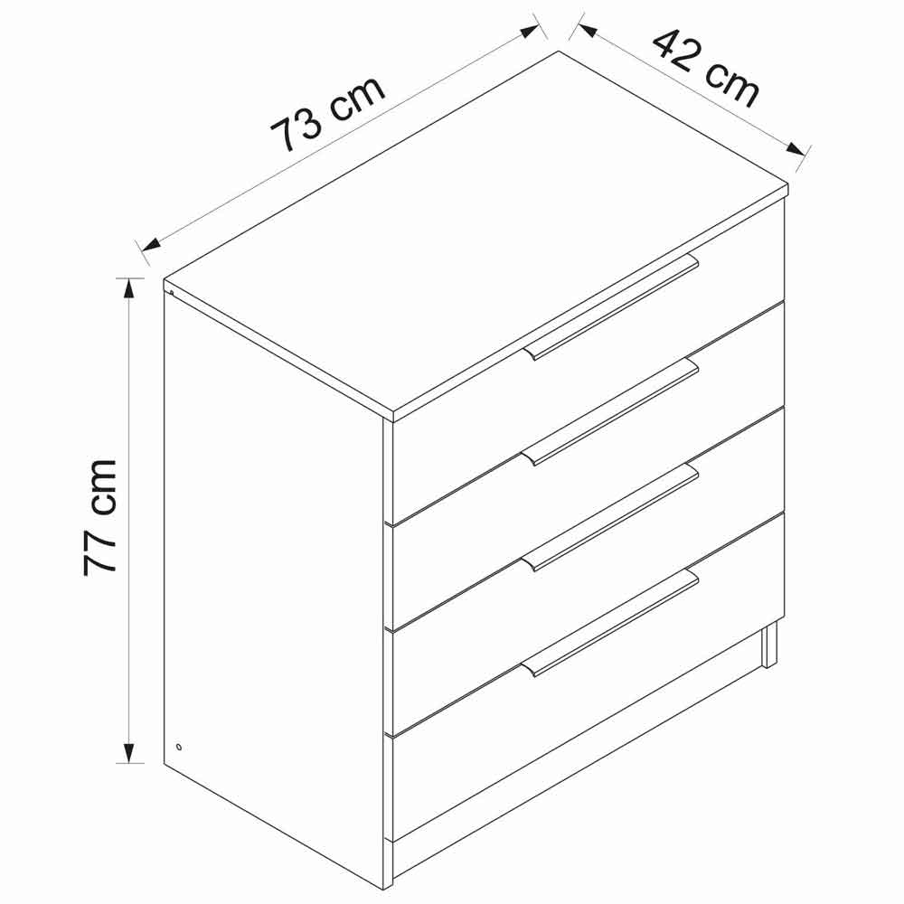 Kaspian Wooden Chest of 4 Drawers in Walnut
