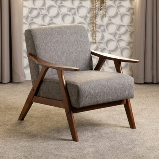 Kassel Fabric Accent Chair In Grey