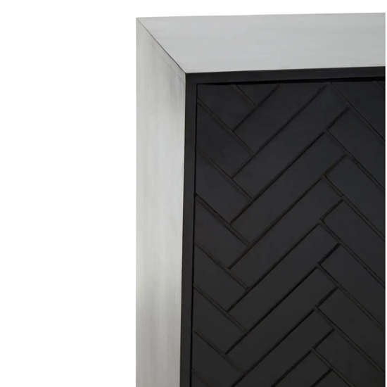 Kassel Mango Wood Sideboard 1 Door 4 Drawers In Black