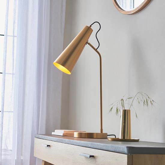Kassel New Task Table Lamp In Antique Brass