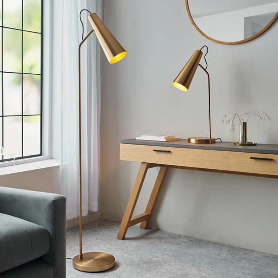 Kassel New Task Table Lamp In Antique Brass
