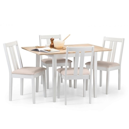 Kaci Wooden Extendable Dining Table In Ivory Off White_4